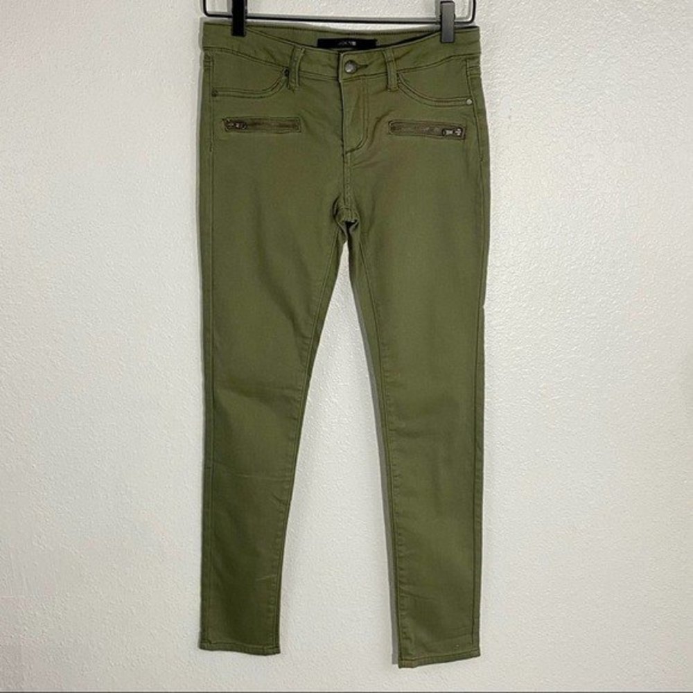 Joe’s Jeans Moto Jegging Jeans Girls Size 16 Green Denim Zippers